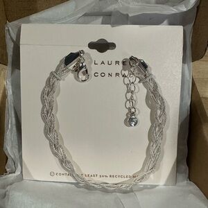 LC Lauren Conrad Silver Braided Bracelet